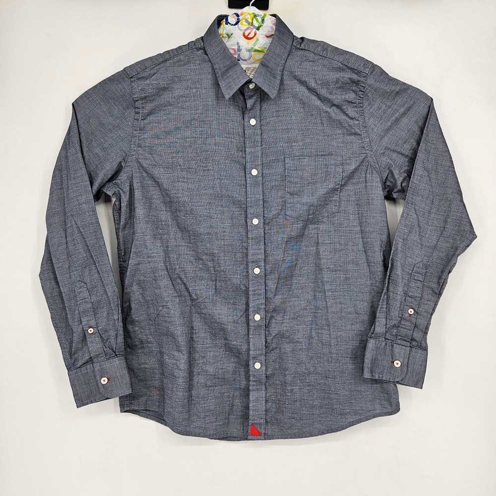 Untuckit Shirt Mens XL Button Up Gray Casual Long Sleeve Preppy Slim Fit